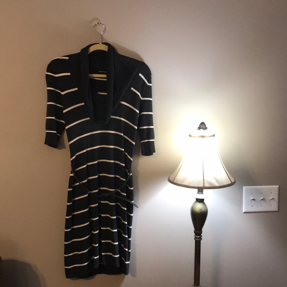 Express cowl neck belted dress